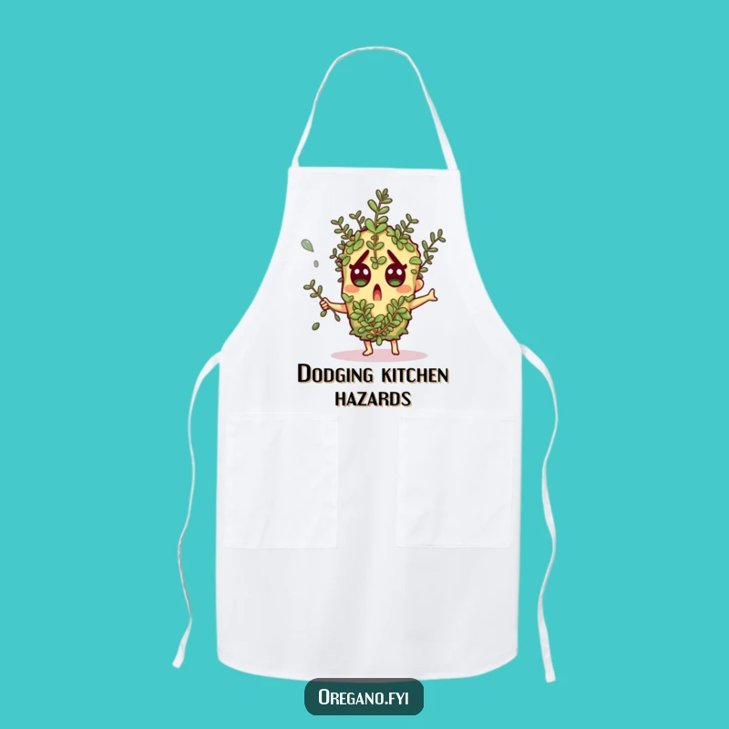 Funny Oregano Apron - Shocked Chef Herb, Hilarious Kitchen Wear Gift!