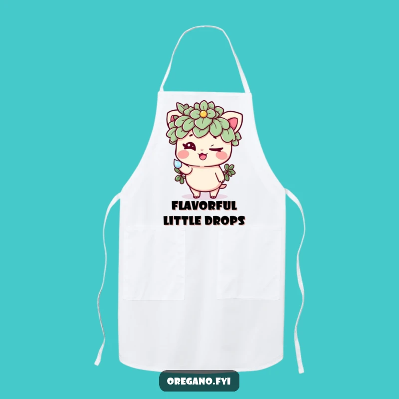 Funny Oregano Dewdrop Apron: Cook in Comfort and Herbaceous Hilarity