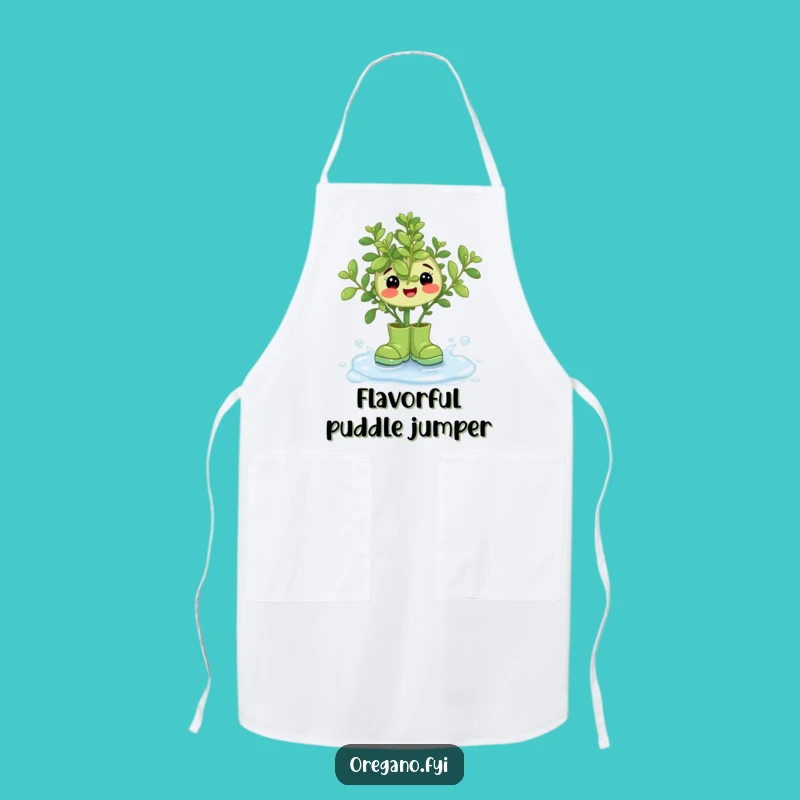 Funny Oregano Rain Boots Apron: Cook with Charm and Herbaceous Fun!