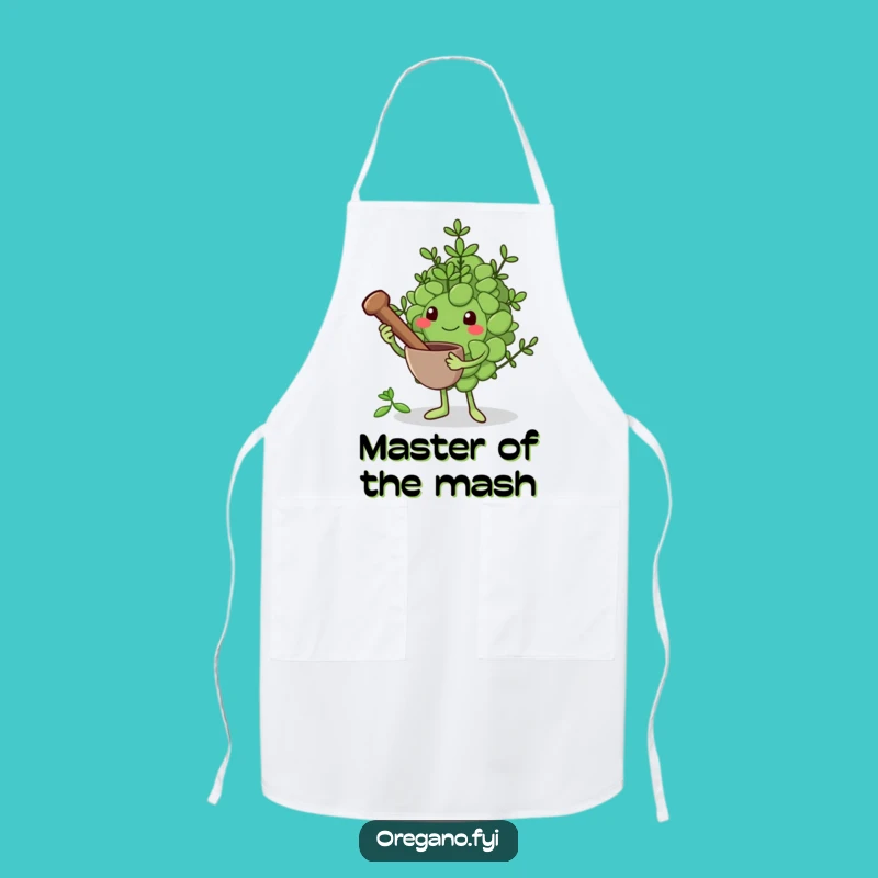 Funny Grinding Oregano Leaf Apron: Cook Up Some Fresh Flavor Laughs!