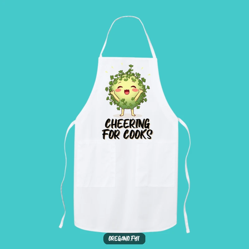 Funny Oregano Cheerleader Apron Cook with Spirit and Humor
