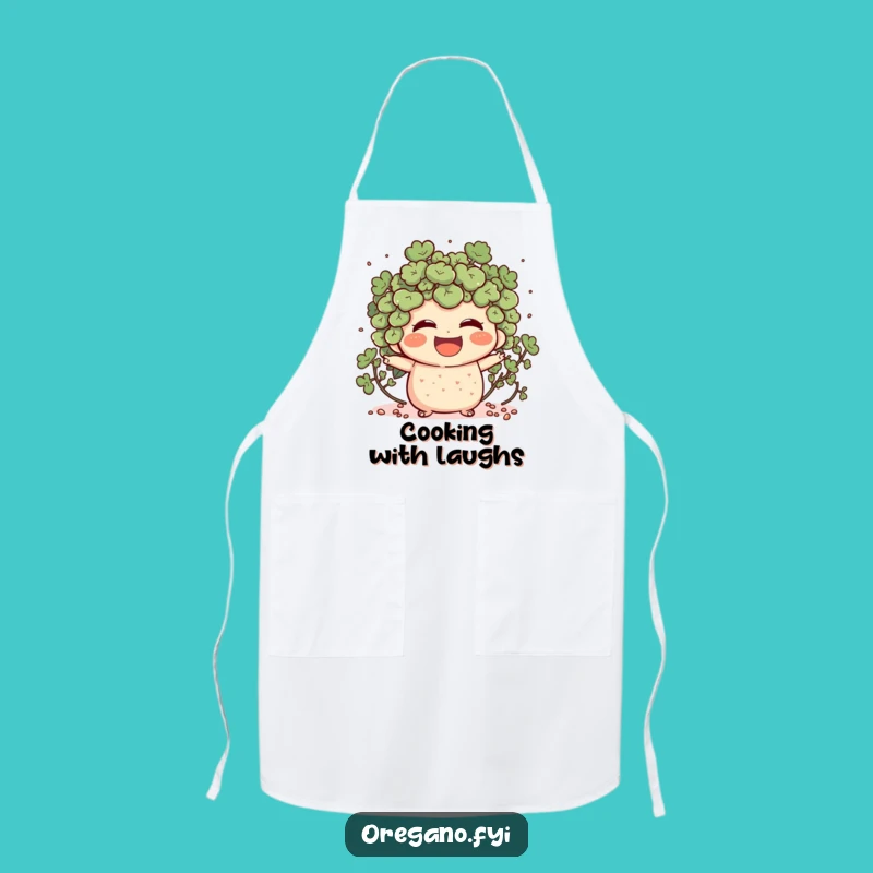 Funny Oregano Laughing Apron: Joyful Herb Kitchen Wear, Charming Gift