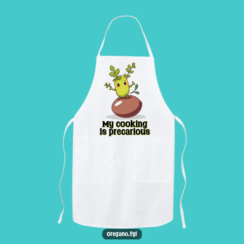 Funny Oregano Olive Pit Apron: Cook with Balance Funny Gift!