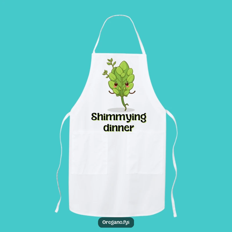 Funny Oregano Shimmy Apron - Kitchen Herb Dance Fun!