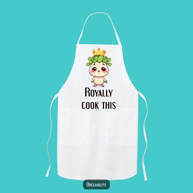 Funny Regal Oregano Apron: Cook Like Royalty with Herbal Humor