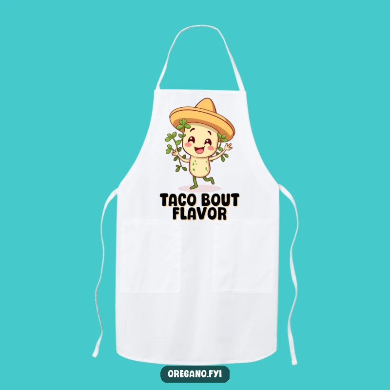 Funny Sombrero Oregano Dancing Apron, Chef's Herb Outfit for Kitchen Fun