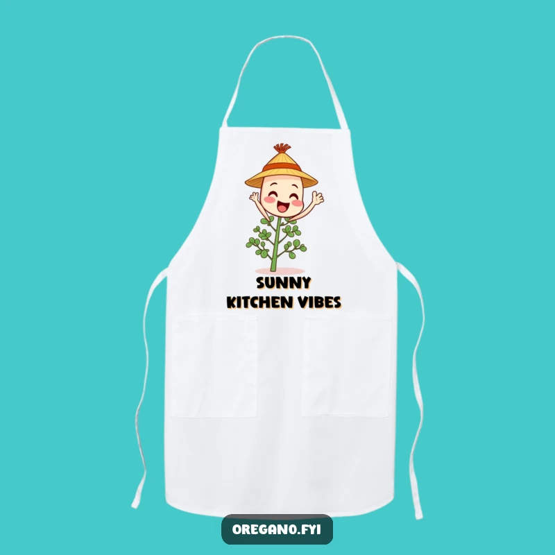 Funny Waving Oregano Apron: Greet Your Guests, A Cheerful Kitchen Accessory