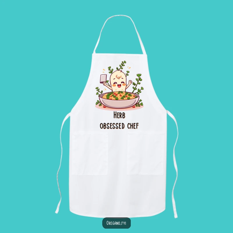 Funny Oregano Apron: Chef Herb Character for Flavorful Cooking - Perfect Gift!