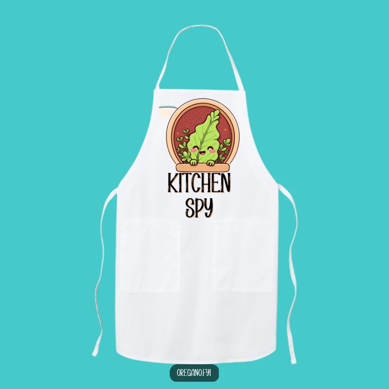 Funny Peeking Oregano Apron: Kitchen Spice Rack Fun, Practical Funny Gift for Cooks