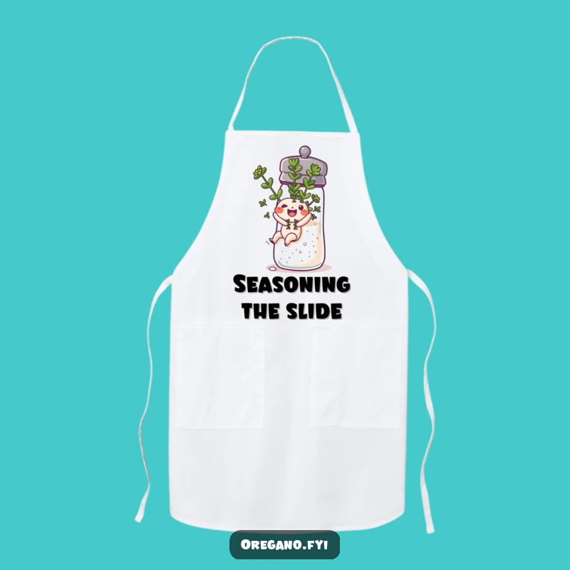 Funny Oregano Salt Slide Apron: Cook with Zest and Fun