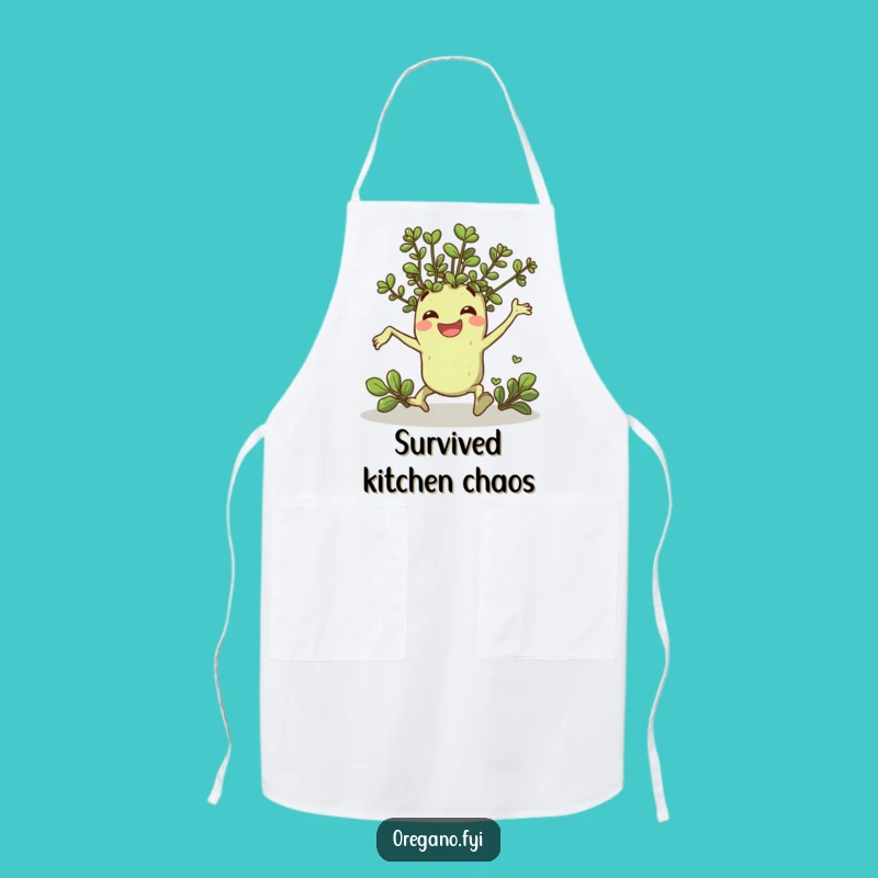 Funny Oregano Apron: Comical Tripping Herb Kitchen Wear for Fun Cooking