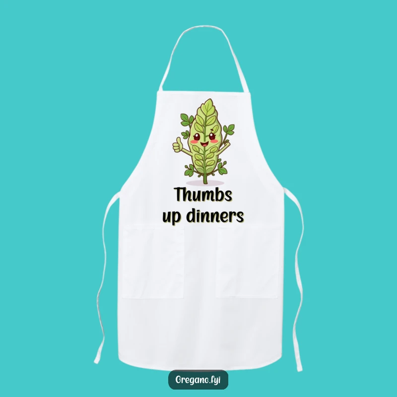 Funny Oregano Thumbs Up Apron - Kitchen Herb Approval!
