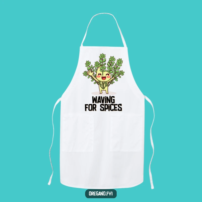 Funny Oregano Waving Apron: Cook with a Friendly Herbaceous Hello