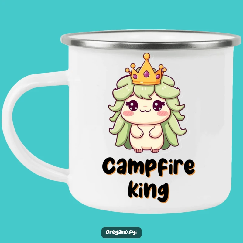 Funny Oregano King Camping Mug: Regal Herb Outdoor Cup, Unique Gift