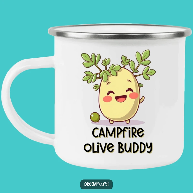 Funny Oregano & Olive Camping Mug: Outdoor Smiles, Wonderful Funny Gift!