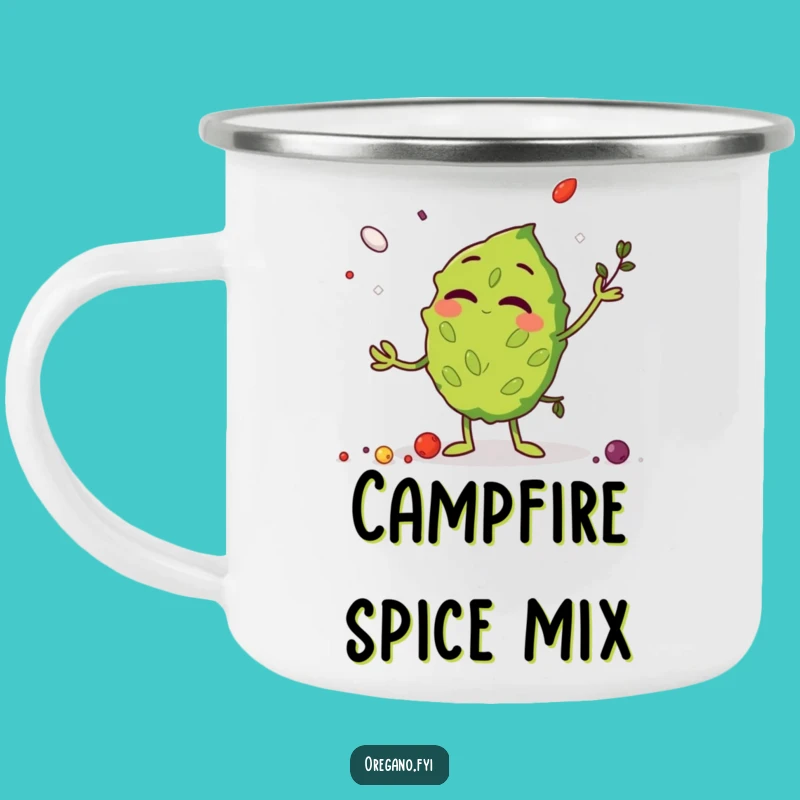 Durable Funny Oregano Leaf Camping Mug - Giggling Herb Drinkware for Outdoors
