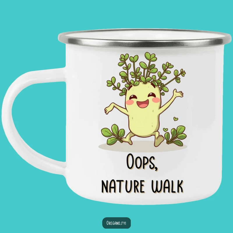 Funny Oregano Camping Mug: Durable & Comical Tripping Herb for Outdoors