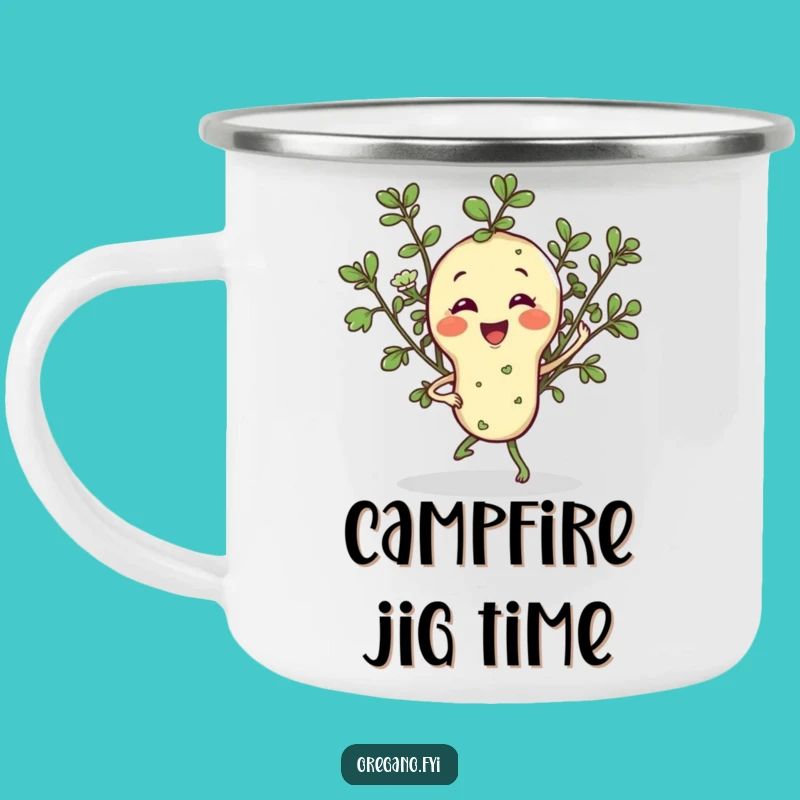 Funny Oregano Jig Camping Mug: Sip and Dance on Your Adventures