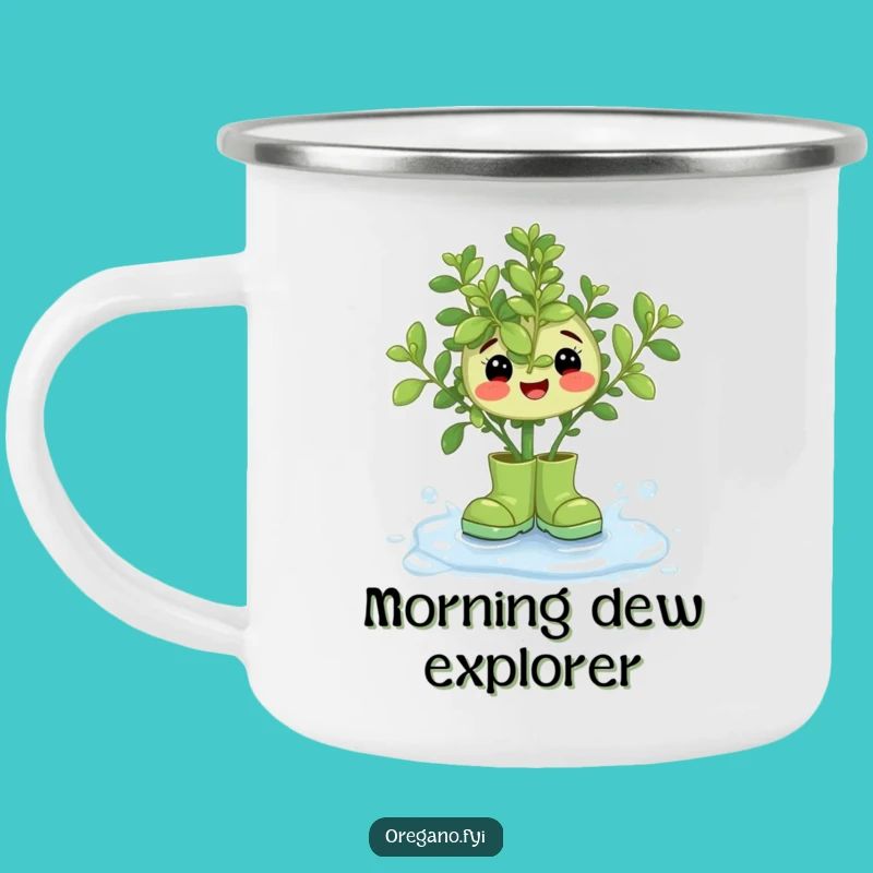 Funny Oregano Rain Boots Camping Mug: Adventure with This Whimsical Herb!