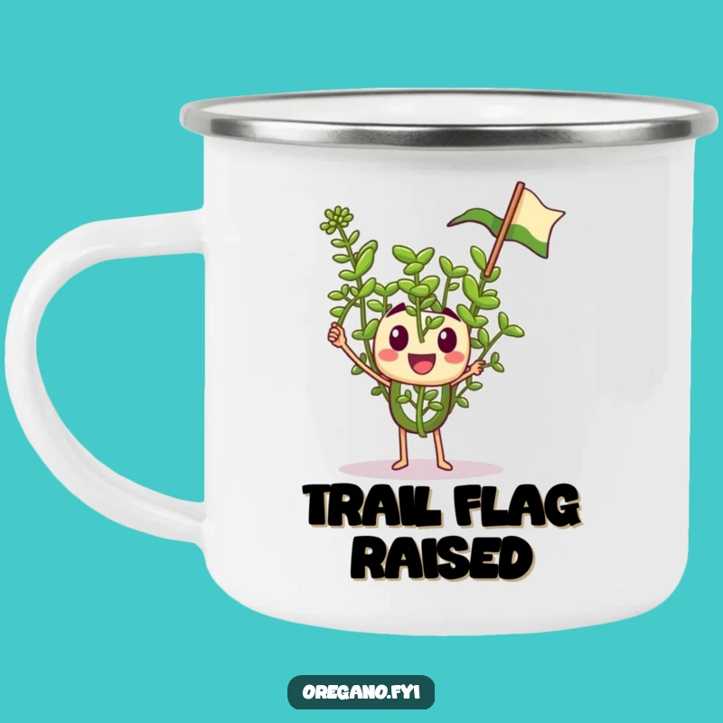 Funny Oregano Camping Mug: Durable Flag-Waving Herb for Outdoor Spirit