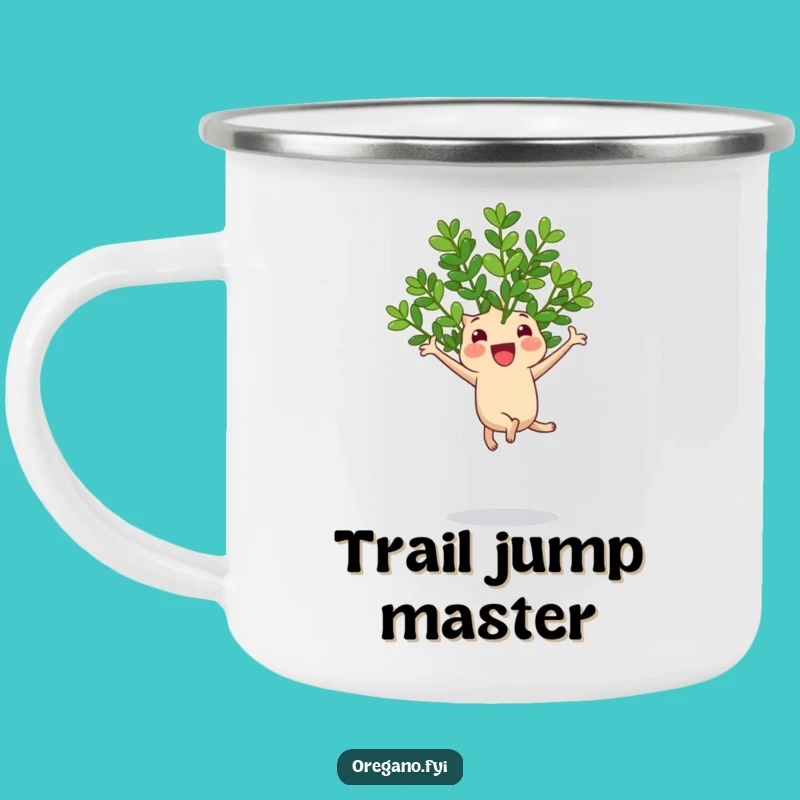 Funny Jumping Oregano Camping Mug, Outdoor Herb Mug for Adventurous Fun