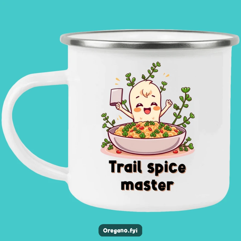 Funny Oregano Camping Mug: Durable Herb Character for Outdoor Flavor - Perfect Gift!