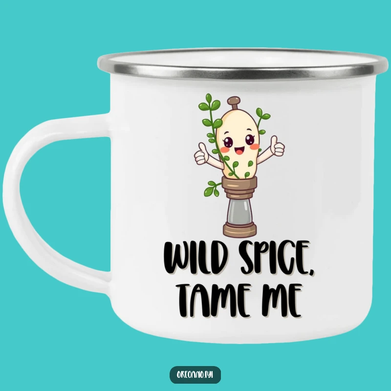 Funny Oregano Thumbs Up Camping Mug - Rugged & Humorous Outdoor Herb Gift