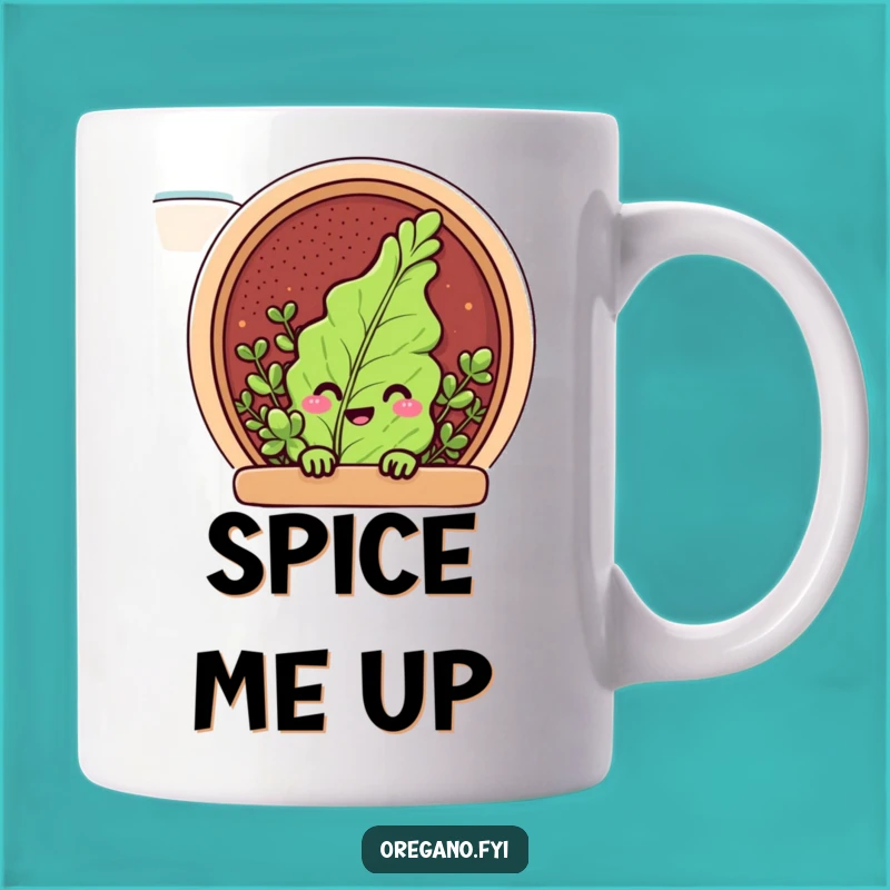 Funny Peeking Oregano Mug: Hidden Spice Rack Grin, Perfect Funny Gift for Kitchens