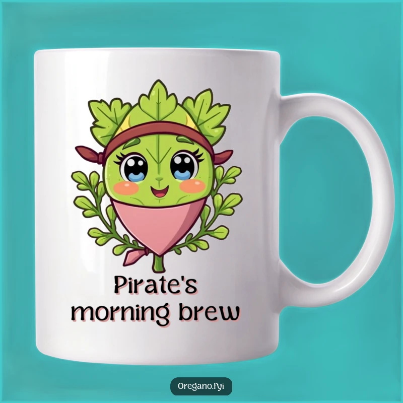 Funny Pirate Oregano Mug: Arrr, Delicious Herb Humor for a Fun Gift