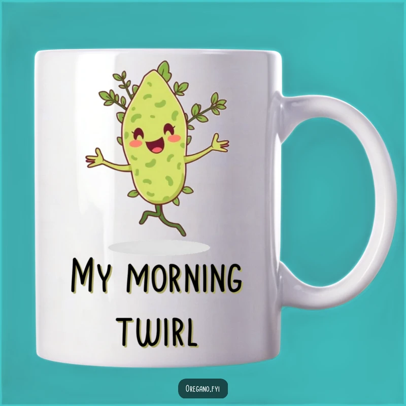 Funny Pirouetting Oregano Mug: Happy Herb Dancing, Perfect Funny Gift