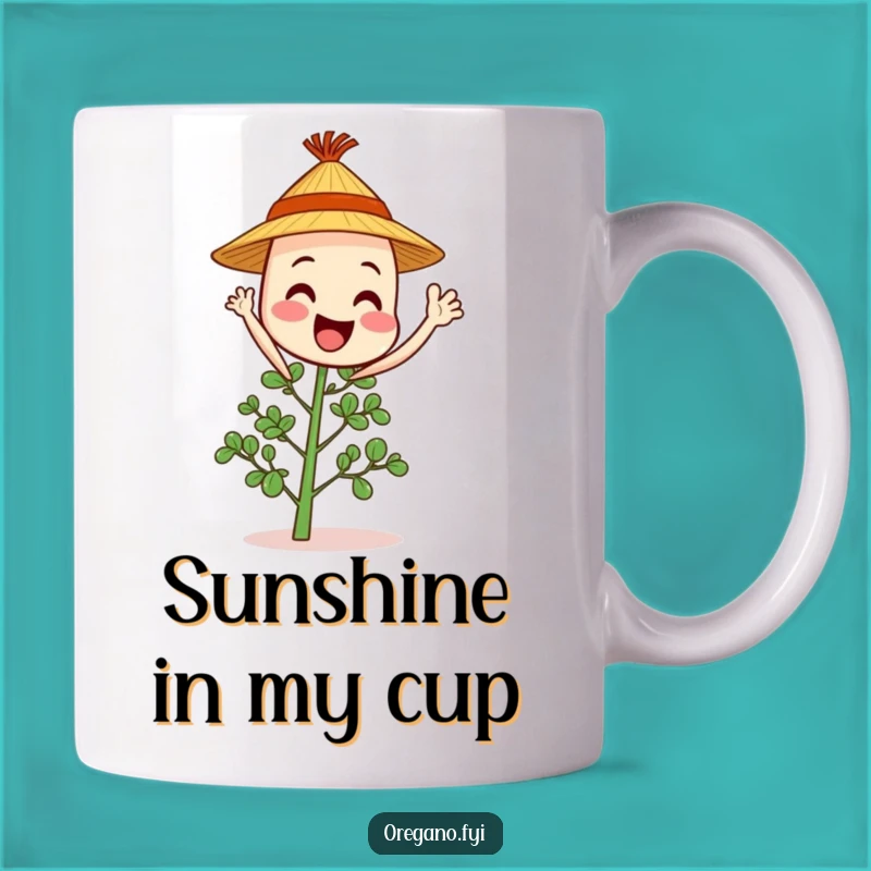Funny Waving Oregano Mug: Hello Sunshine, A Cheerful Gift for Herb Lovers