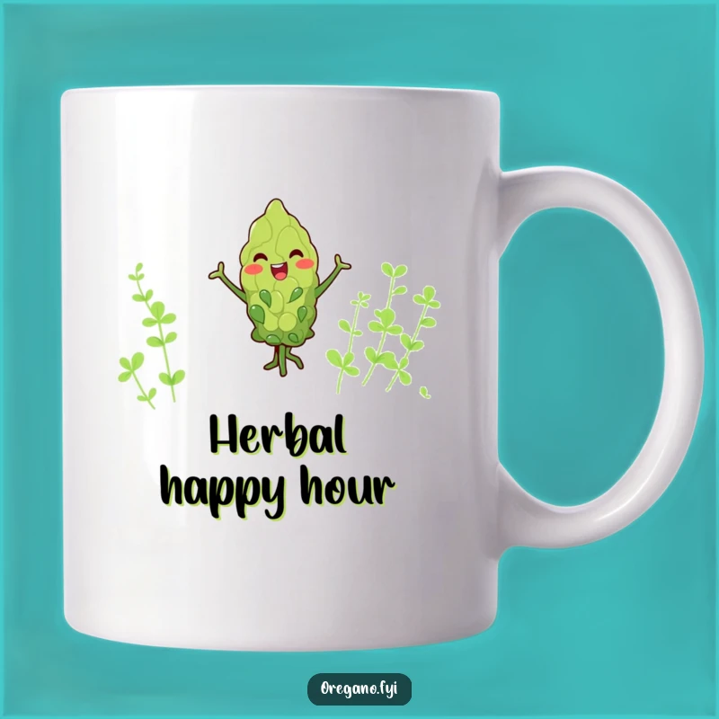 Funny Kawaii Oregano Leaf Dancer Mug A Hilarious Herb Enthusiast Gift