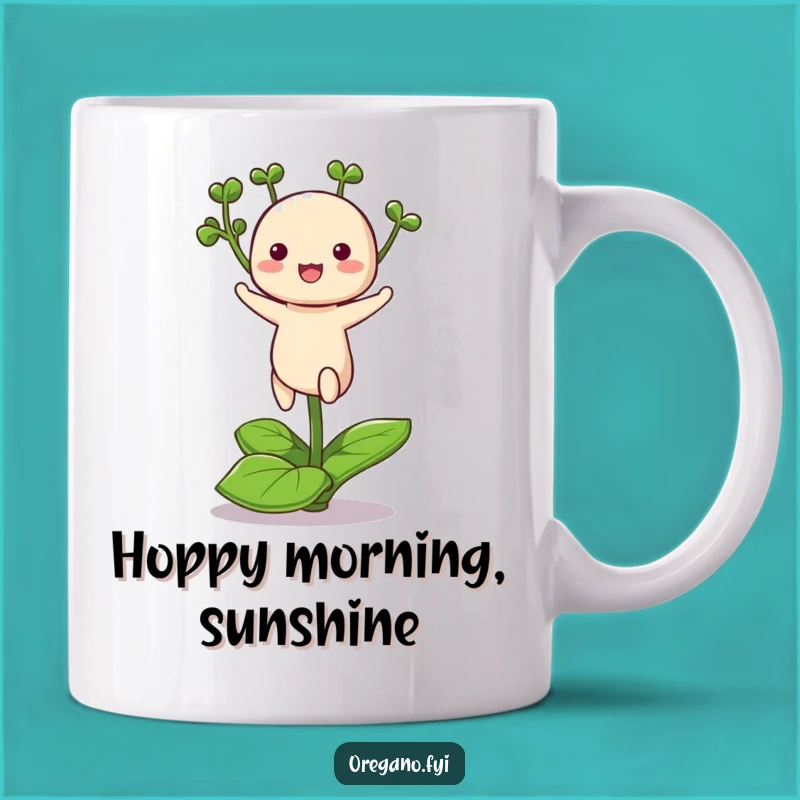 Funny Kawaii Oregano Mug: Hopping with Joy, A Perfect Funny Gift