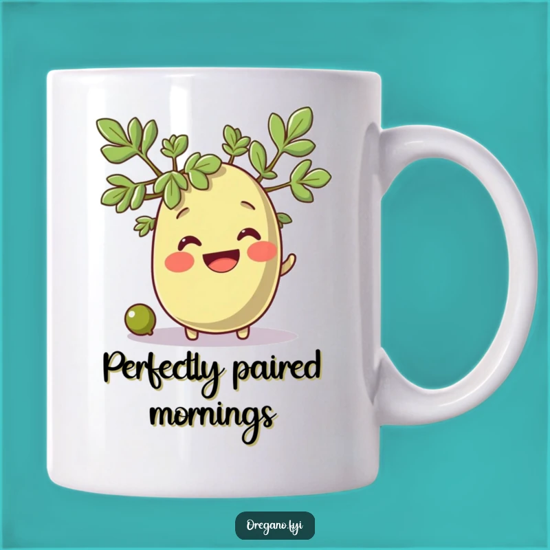 Funny Oregano & Olive Mug: Herb's Joyful Roll-by, Perfect Funny Gift!