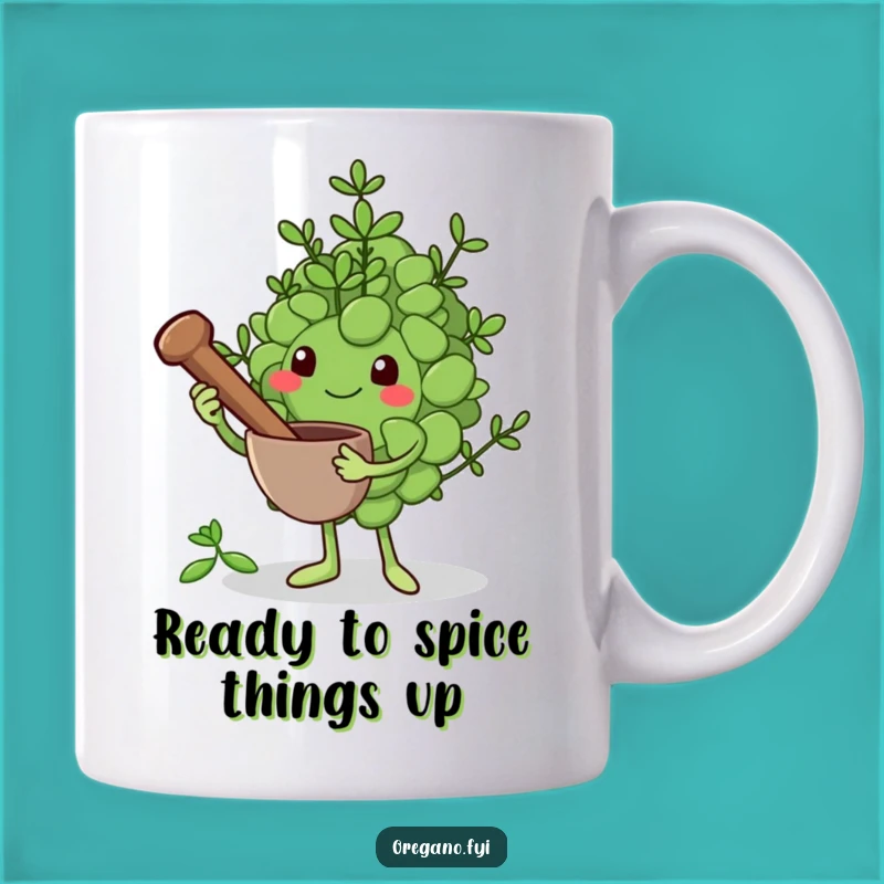 Funny Grinding Oregano Leaf Mug: A Hilarious Herb Prep Gift!