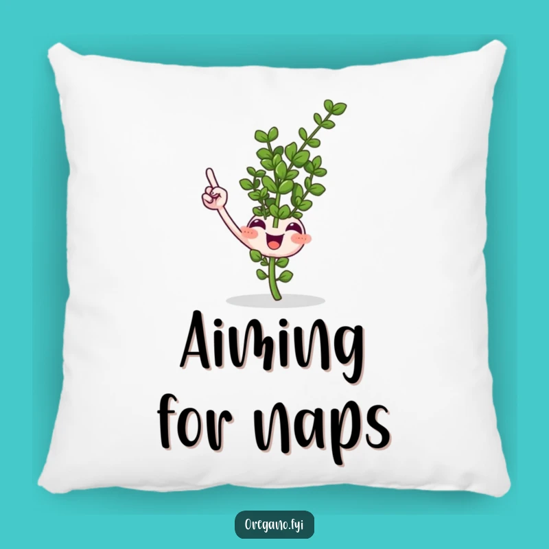 Funny Oregano Sprig Pointing Pillow Cozy Up with Culinary Inspiration