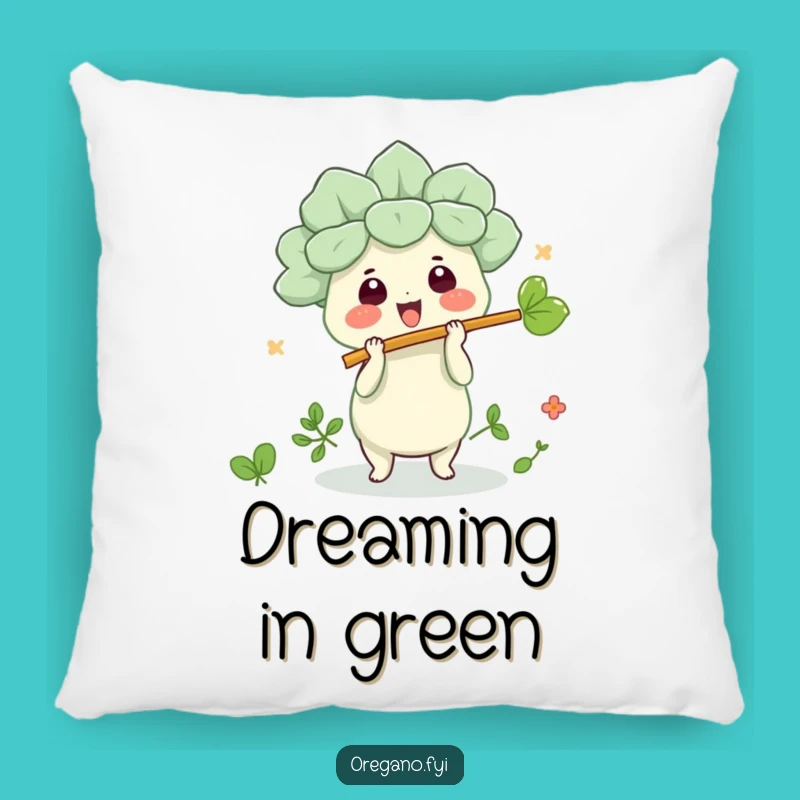 Funny Kawaii Oregano Leaf Flute Pillow, Cozy & Amusing Home Decor