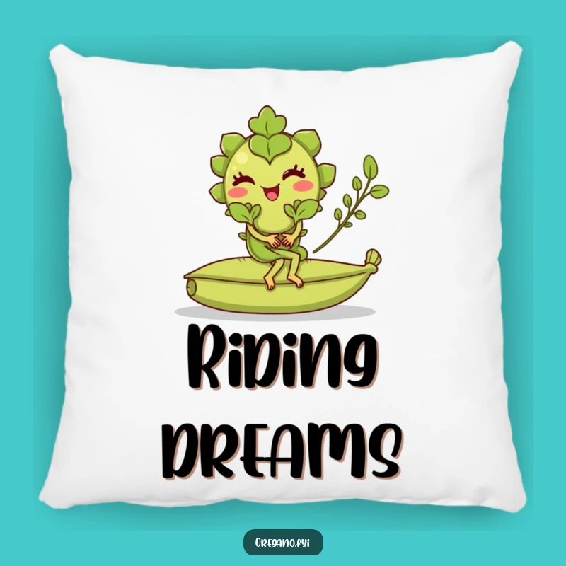 Funny Oregano Bay Leaf Ride Pillow: Cozy Winking Comfort, Adorable Funny Gift