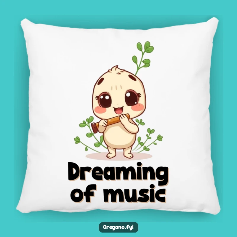 Funny Oregano Panpipe Pillow: Cozy Herb's Music Decor, Perfect Funny Gift