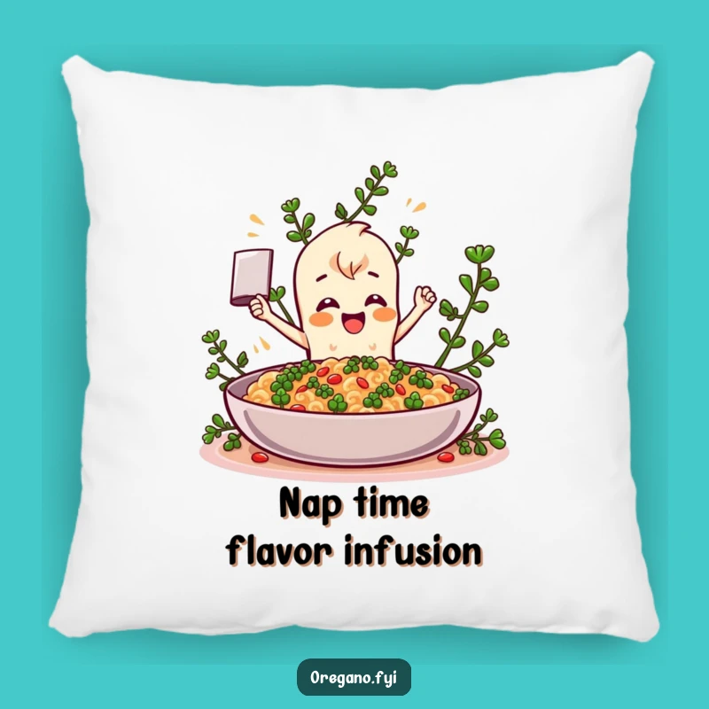Funny Oregano Pillow: Soft Herb Character Adding Comfort & Laughter - Perfect Gift!