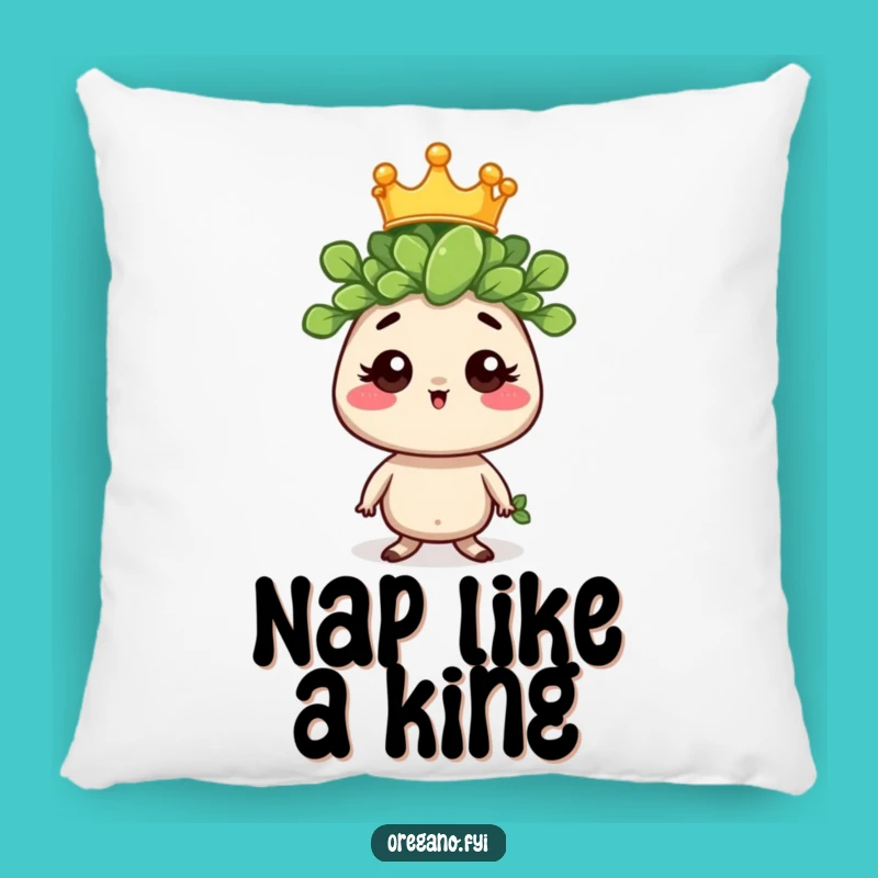 Funny Regal Oregano Pillow: Royal Comfort with a Hilarious Herb Accent