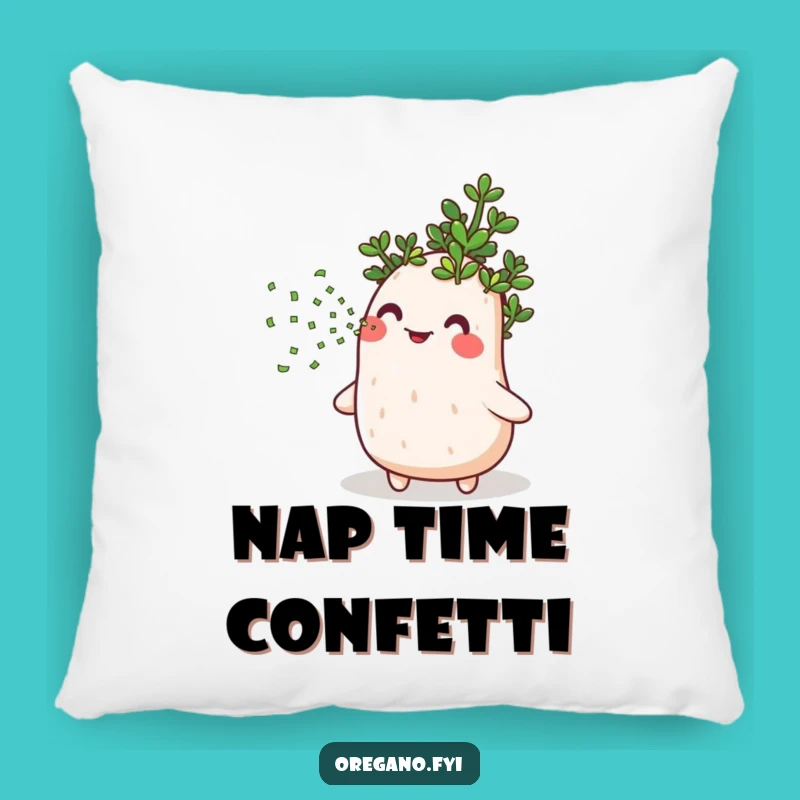 Funny Oregano Confetti Pillow: Snuggle Up with a Hilarious Herb Companion