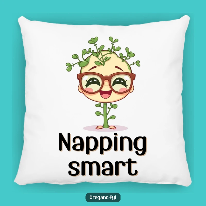 Funny Oregano Specs Pillow: Cozy Comfort with Herbaceous Giggles