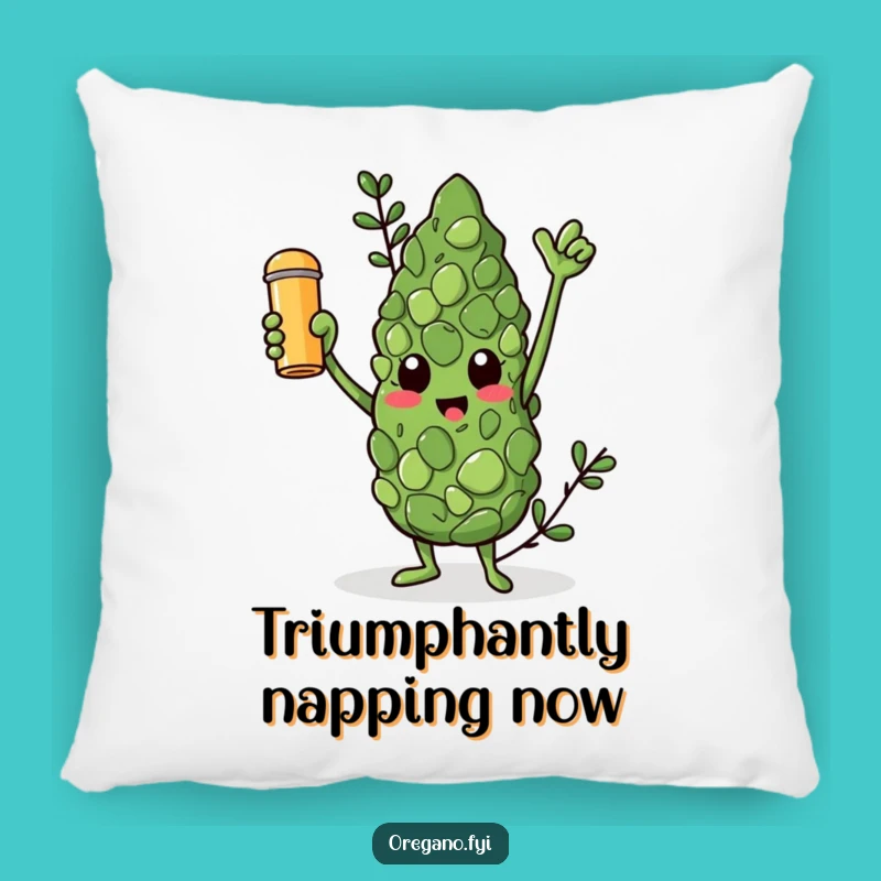 Funny Oregano Spice King Pillow: Cozy Triumph Funny Gift!