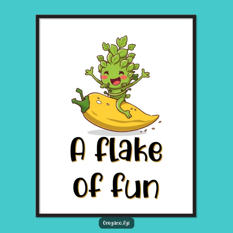 Funny Oregano Pepper Flake Rider Digital Print: Instant Dynamic Art for Spice Lovers Gift