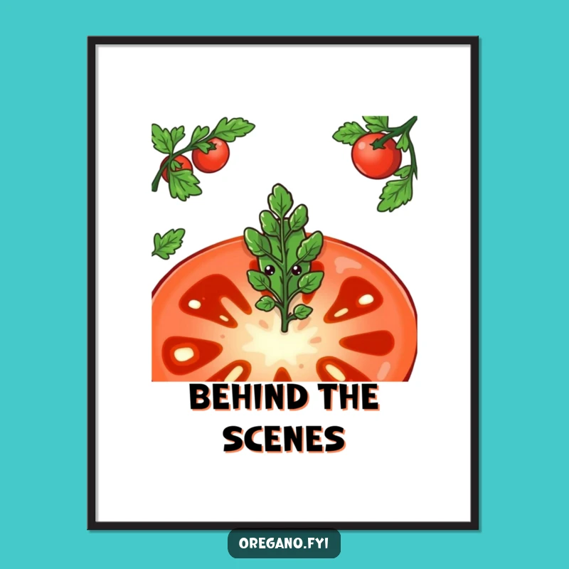 Funny Shy Oregano Tomato Digital Print: Instant Gentle Art for Your Home Gift