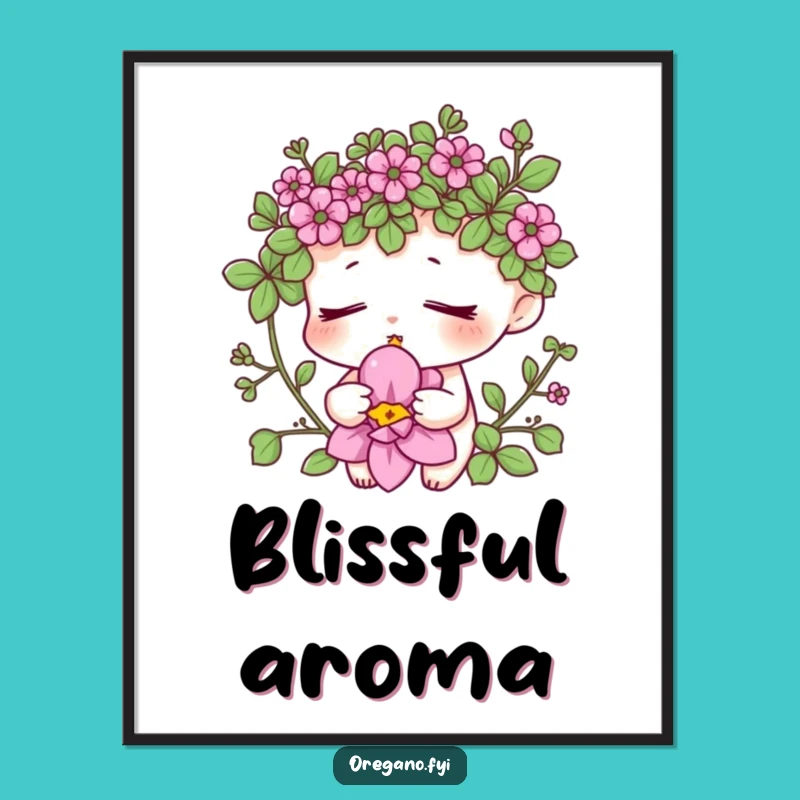 Funny Oregano Zen Digital Print - Instant Peaceful Herb Art