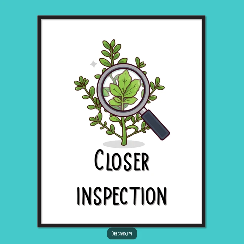 Funny Detective Oregano Digital Art, Instant Herb Decor for Curious Spaces