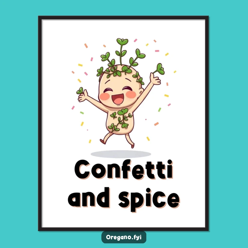 Funny Dancing Oregano Digital Art - Instant Celebration for Your Walls!