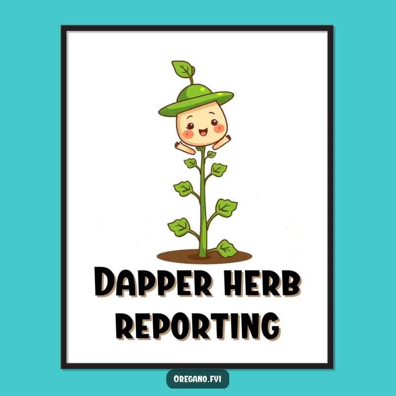 Funny Oregano Hat Digital Art: Instantly Add Cheerful Herbaceous Charm